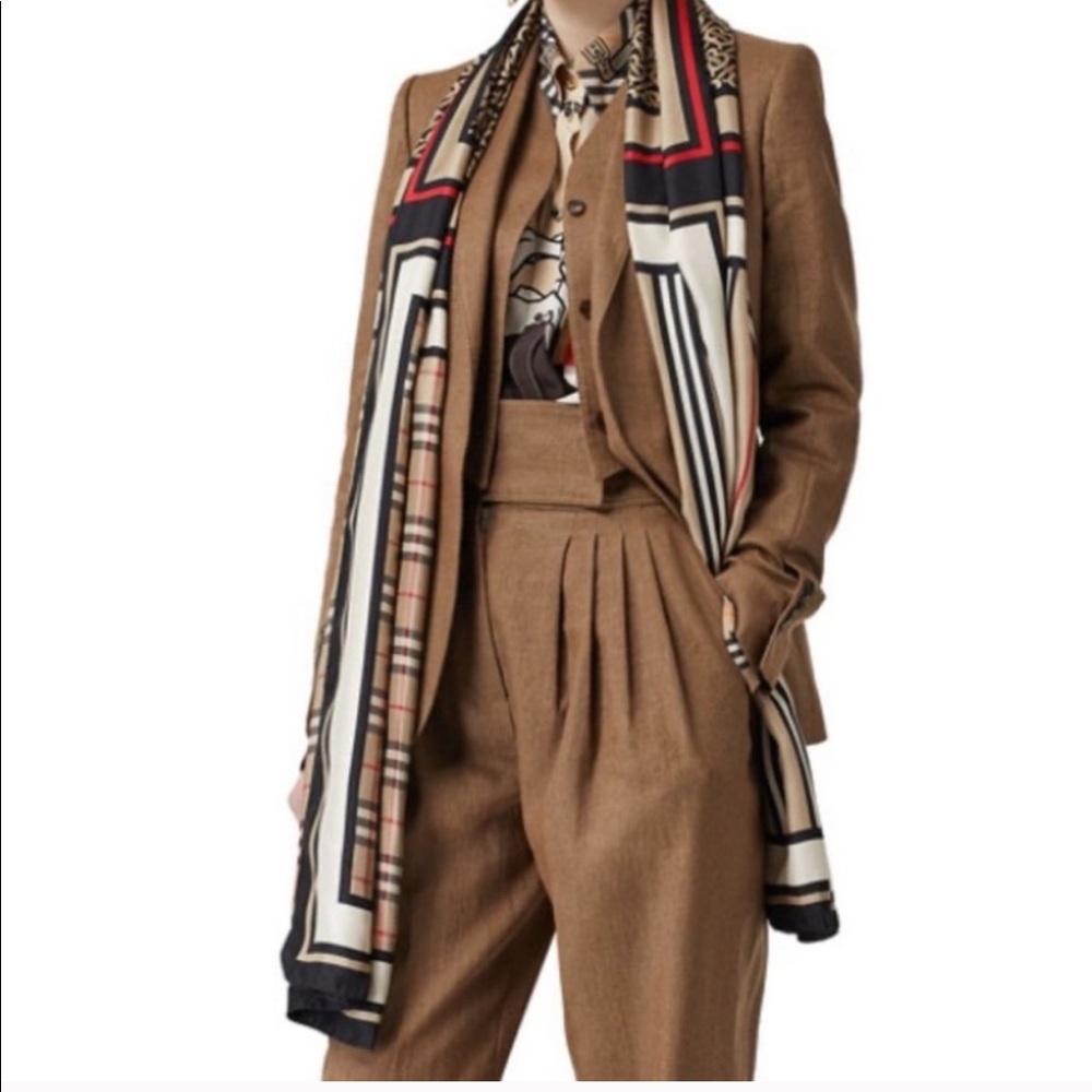 Icon Stripe Monogram  Wool Silk Square Large Scarf